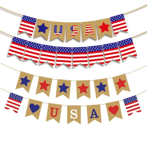 Wholesale Hanging Decoration Party Streamers Festival Bunting Banner Paper Material