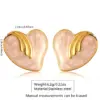 Wholesale 304 Stainless Steel Plastic Heart Shape Plated Imitation Gold IG Style Cute Exaggerated Enamel Gold Ear Studs