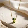 Wholesale Waterproof Cross Pendant Necklace For Women In 304 Stainless Steel With Zircon Inlay, 18K Gold Plated, 0.03µm Cable Chain