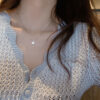 Wholesale Small Square Diamond Flash Diamond Necklace Female Niche Design Sense Light Luxury Elegant Simple Clavicle Chain High Sense Internet Celebrity Cold Style