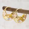 Wholesale Three-dimensional Flowers Earrings For Women In Copper With KC Golden Water Plating And 0.03µm Thickness