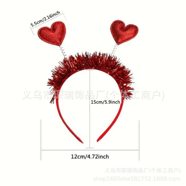 oly-fe9b51f768a5e2f57fc07c81508a39b6 Wholesale Valentine's Day Hair Hoop Christmas Party Headwear Fun Theme Glitter Love Headband Peach Heart Hair Accessories