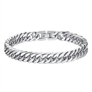 Wholesale Titanium Steel Four-sided Milled Double-woven Bracelet Hip-hop Trendy All-match Men's and Women's Simple Cuban Bracelet Jewelry Buckle Bracelet