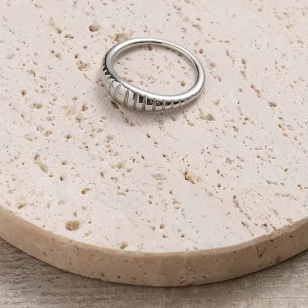 Wholesale Unisex Geometric Rings Made Of 316 Stainless Steel With PVD Coated 18K Real Gold Plating Featuring Surgical Steel Craft
