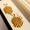 Wholesale Inlaid Zircon Fashionable Earrings Hollow Tassel Earrings Exotic Style Women's 696 Hypoallergenic Brass