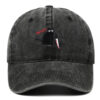 Wholesale Black Cat Knife Embroidered Baseball Cap Cotton Old Washed Baseball Cap Outdoor Hugh
