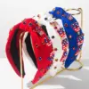 oly-fecf2a1cd3e4c3d6a82de647a383d485 Wholesale Vintage Style Jewelry Headband For Women In Cloth Material With Rhinestone Embellishments, Perfect For American National Day