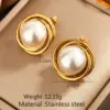 Wholesale 304 Stainless Steel Plastic Round Heart Shape PVD Coated Plastic 18K Gold Plated Elegant Baroque Style Waterproof Non Tarnish Plating Inlay Gold Drop Earrings Ear Studs