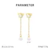 Wholesale 304 Stainless Steel Butterfly PVD Coated Artificial Pearls 18K Real Gold Plated Waterproof Non Tarnish Plating Inlay Drop Earrings