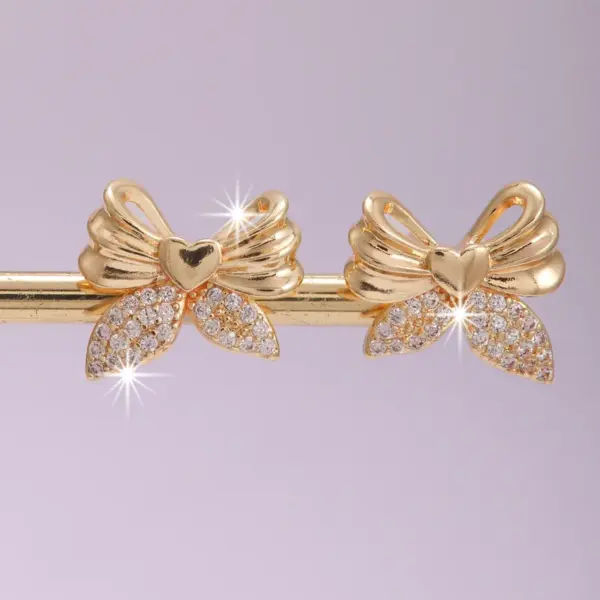 Wholesale Cute Bow Knot Copper Ear Studs