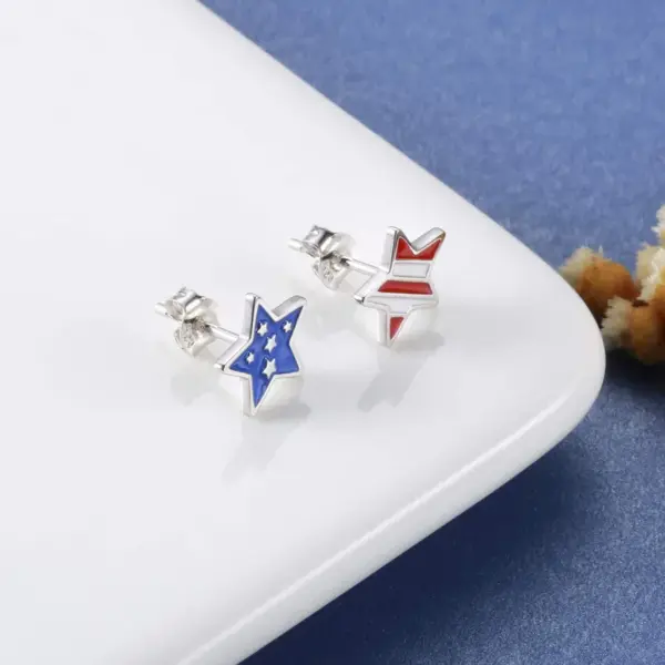 Wholesale New American Independence Day Star Alloy Earrings Festive Personalized Geometric Pattern Zinc Alloy Women's Jewelry Gifts