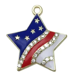 1 American Independence Day Flag Five-Pointed Star 31x29mm-3.3g-19069