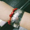 Wholesale Retro Ethnic Style Silver Bracelet Carved Open Wide Bracelet Fashion Personality Miao Silver Do Old Antique Jewelry
