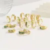 Wholesale Unisex U Shape Open Ring In Copper With Electroplated Gold Plating And White Zircon Inlay