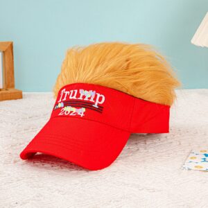 Wholesale 2024 American Yellow Hair Wig Cap Baseball Cap Cross-Border Funny Hip-Hop Hat