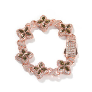 Rose gold olive green / 8inch bracelet