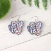 Wholesale Retro White Heart Shape Drop Earrings For Women Featuring Wood Material With Print Design