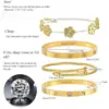 Wholesale Geometric Hypoallergenic Bangle For Women In 304 Stainless Steel With 14K Real Gold Electroplated And Rhinestone Inlay