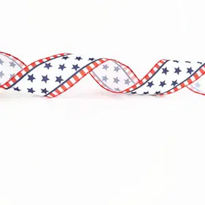6.3CM Independence Day Ribbon (5m-55g) / Blue Star Stripes