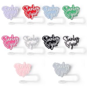 Wholesale 10mm Straw Cap stanley girl Love Valentine's Day Dust Plug Straw Lid Party Decorative Straw Sleeve
