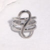 oly-ff7369f4fae94e71b7c0fab839327c68 Wholesale Stainless steel ring with geometric gold plating and open design, titanium steel, colorfast.