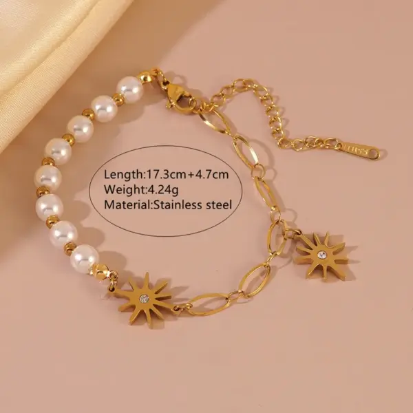 Wholesale 304 Stainless Steel Plastic Irregular Geometric Heart Shape PVD Coated 18K Real Gold Plated Wedding Vacation French Style Beaded OT Clasp Toggle Clasp Closure Lobster Trigger Clasp Closure Gold Bracelet Bracelets