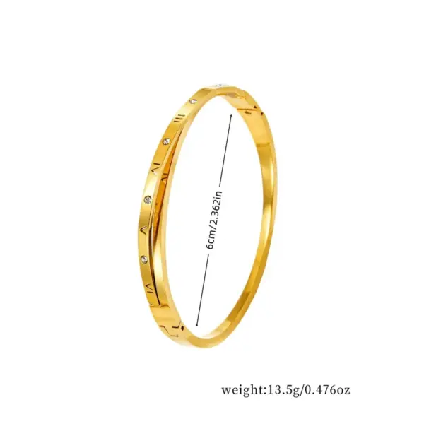 Wholesale Sexy Hollow Double Cross Double Line Diamond Inlaid 304 Stainless Steel Geometric Universal Electroplated Rhinestone Bracelet