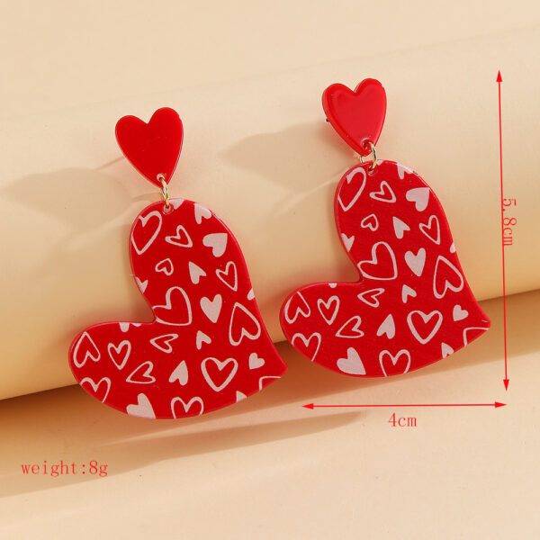 oly-ff9754aab9c8d3b225ff3243da3492ee Wholesale Valentine's Day earrings women's heart-shaped irregular heart-shaped red pink earrings selling earrings