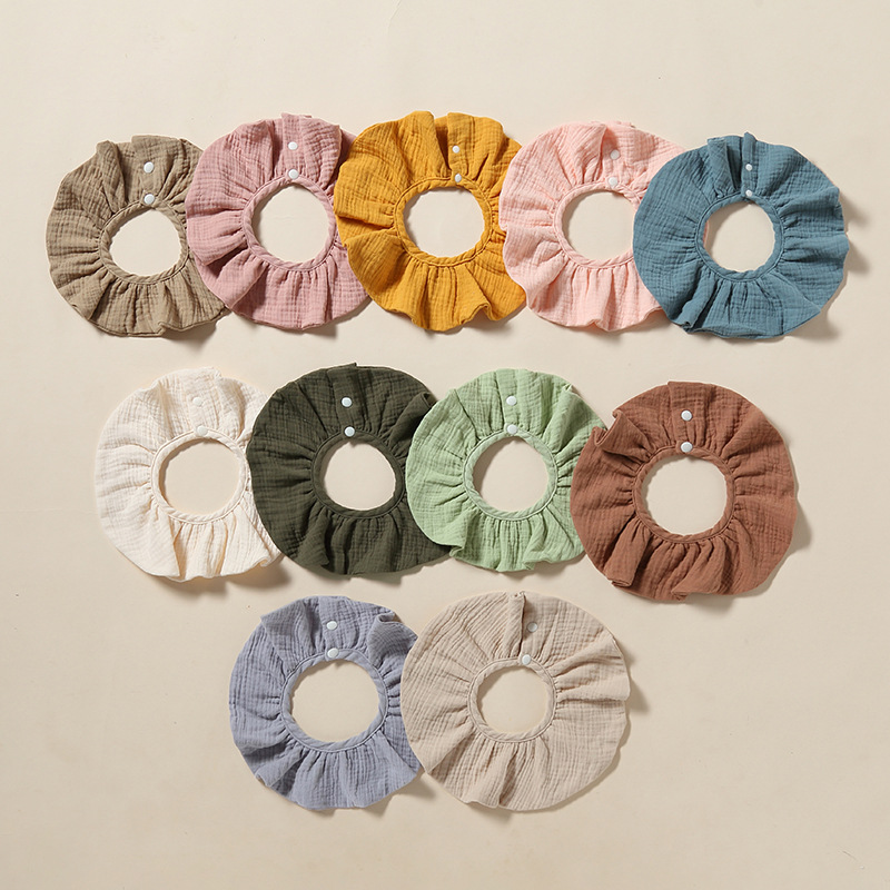 Wholesale Baby saliva towel baby 360 degree bib cotton 4 layer gauze absorbent saliva pocket children's saliva bib