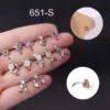 oly-ffc836bf5fe4ef201516f11372da1c50 Wholesale 316L Stainless Steel Copper Zircon Nose Rings & Studs Flower Waterproof Non Tarnish Surgical Steel Women'S