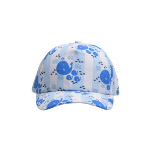 Blue bottom fat whale-children's peaked cap / (Free size-Velcro adjustment)(52-54cm)