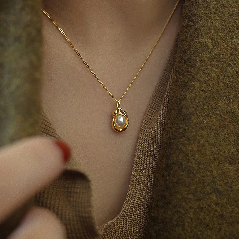 Wholesale Water Droplets 304 Stainless Steel Elegant Pendant Necklace