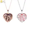 Wholesale Natural Crystal Heart Pendant Hollow Design Women's Necklace Elegant Simple Style Geometric Pattern 201 Stainless Steel Natural Stone Copper Jewelry Accessories