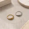 Wholesale Unisex Geometric Rings Made Of 316 Stainless Steel With PVD Coated 18K Real Gold Plating Featuring Surgical Steel Craft