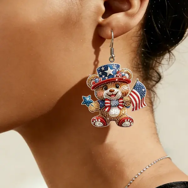 Wholesale Retro Multicolor Cartoon Character Drop Earrings For Women With 304 Stainless Steel Posts, Acrylic Print Design
