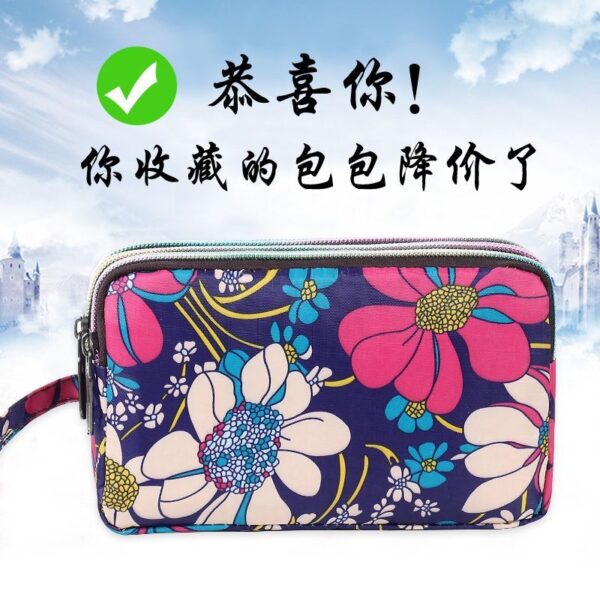 Wholesale Korean Style Three-Zipper Long Wallet with Key Holder Stylish Fabric Coin Purse and Mobile Phone Bag, Boutique Accessory
