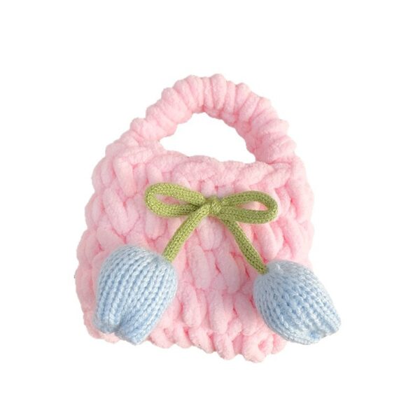 oly-147d39b3a001d5608a87d144523a74ae Wholesale Cute Woven Flower Plush Mini Coin Purse for Students, Backpacks and Keychains