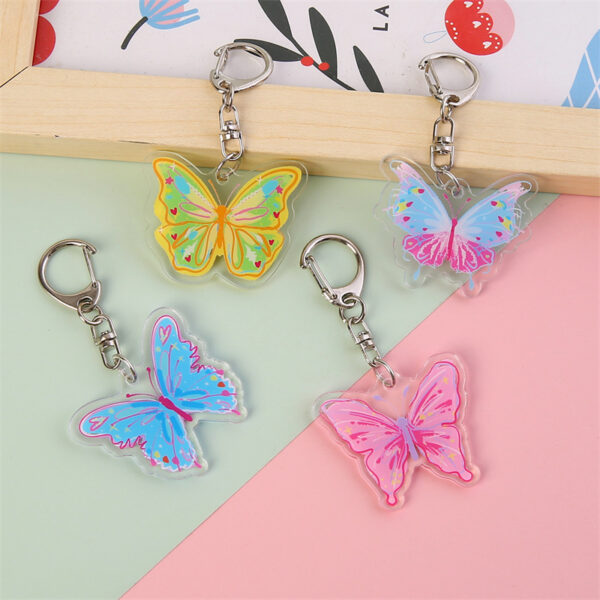 oly-1732b24052ab9573ab87aa8bc9637453 Wholesale Cute Colorful Butterfly Acrylic Keychain Charm
