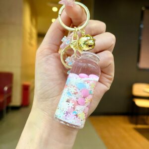 Gold hardware [white] luminous snowflake tall bottle / Lobster clasp