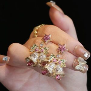 Pink bell earrings