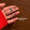Wholesale Asymmetrical Santa Claus Christmas Tree Earrings Alloy Electroplated Jewelry Gift