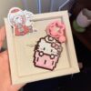 Wholesale Cartoon Kitten Pixel Acrylic Keychain Bell Pendant Student Bag Charm