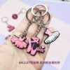Wholesale Ballet series key chain PVC soft glue pink girl key chain bag pendant creative small gifts
