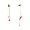 Wholesale Asymmetrical Santa Claus Christmas Tree Earrings Alloy Electroplated Jewelry Gift