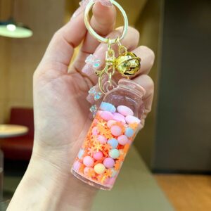 Gold hardware [orange] luminous snowflake tall bottle / Lobster clasp