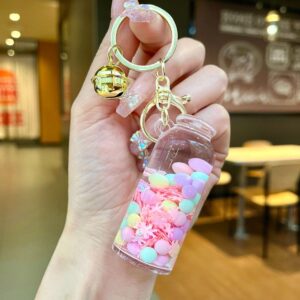 Gold hardware [pink] luminous snowflake tall bottle / Lobster clasp