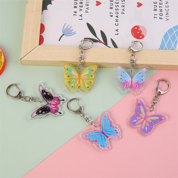 oly-52be524d5670b57a06ad67d3a0c09786 Wholesale Cute Colorful Butterfly Acrylic Keychain Charm