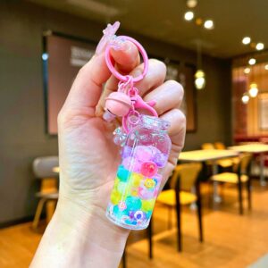 Colorful hardware [colorful] luminous two-color bubble beads tall bottle / Lobster clasp