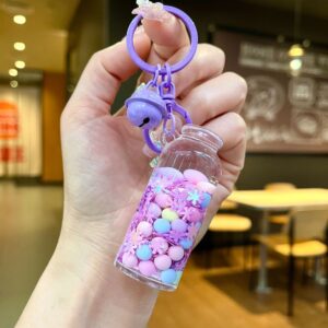 Color hardware [purple] luminous snowflake tall bottle / Lobster clasp