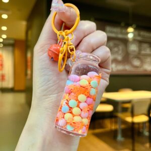 Color hardware [orange] luminous snowflake tall bottle / Lobster clasp
